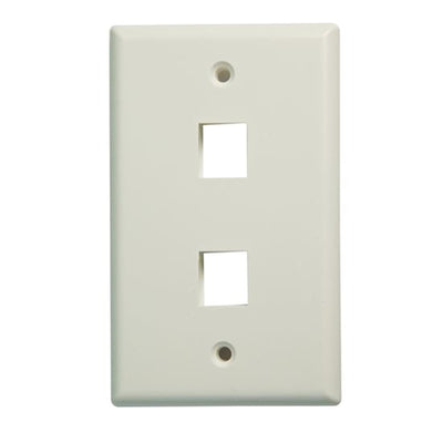 DYNAMIX FP-110-DUAL - Doppelanschluss-Abdeckplatte für RJ45 110 Keystone-Buchsen HINWEIS Buchsenpins oben an der Platte