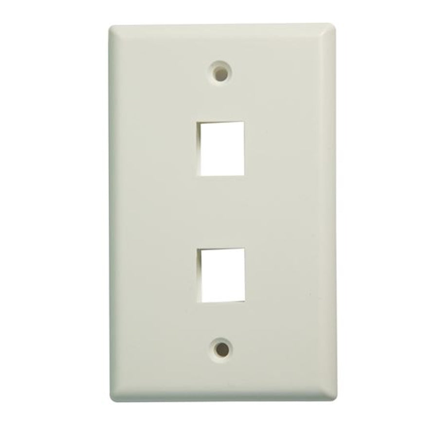 DYNAMIX FP-110-DUAL - Dual Port Face Plate for RJ45 110 Keystone Jacks NOTE Jack Pins at Top of Plate