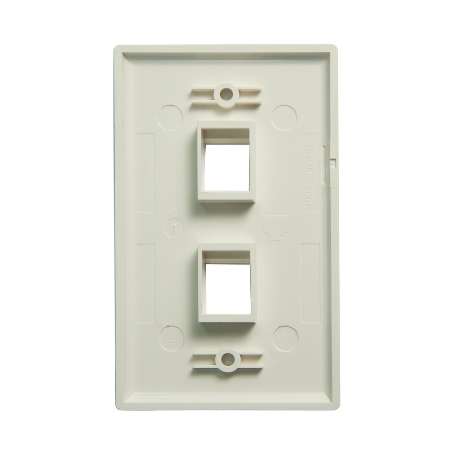 DYNAMIX FP-110-DUAL - Dual Port Face Plate for RJ45 110 Keystone Jacks NOTE Jack Pins at Top of Plate
