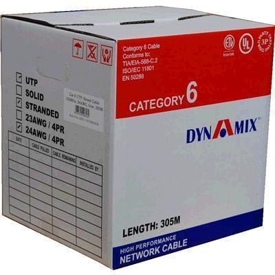 DYNAMIX C-C6-ST-R-WHITE - 305m Cat6 White UTP Stranded Cable Roll 250MHz 24 AWGx4P PVC Jacket