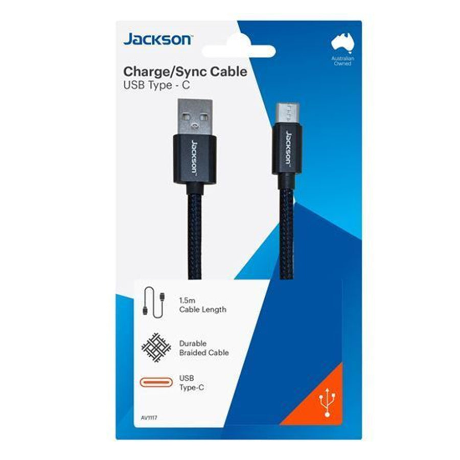Jackson AV1117 USB-A auf USB-C Kabel - 1,5m - Schwarz