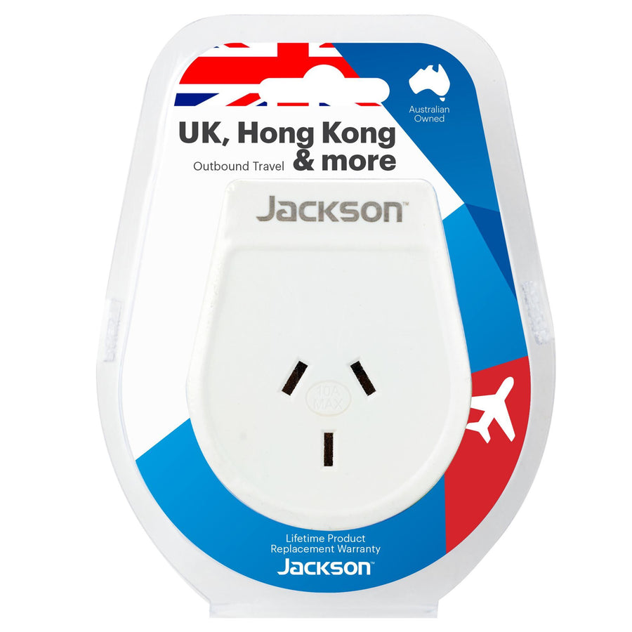 Jackson  PTA8811M Slim Outbound Travel Adaptor for Use in UK / Hong Kong