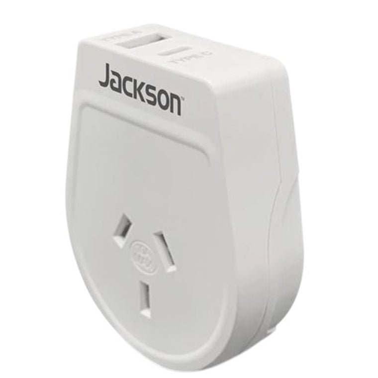 JACKSON PTA8809USBPD - Outbound 20W PD Travel Adapter USB-A/C Ports NZ/AUS Plugs for use in USA Canada and more