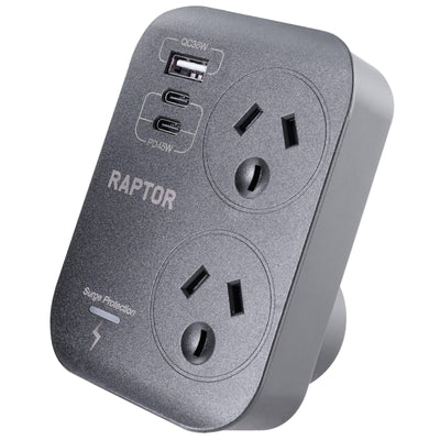 JACKSON RAP245 - Raptor 2 Way Adaptor 2x USB-C 45W PD 1x 36W USB-A Ports