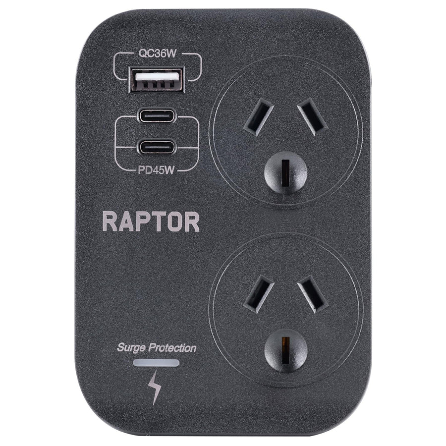 Jackson RAP245 Raptor 2 Way Adaptor 2x USB-C 45W PD 1x 36W USB-A Ports