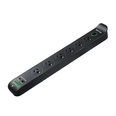 Jackson RAP645 Raptor Master Switched 6 Way Surge Protected Powerboard 45W PD USB-C 36W USB-A Ports