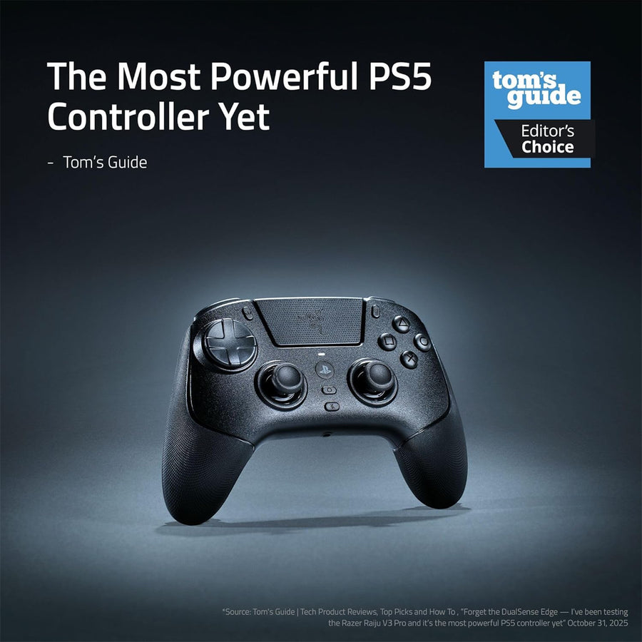 Razer Raiju v3 Pro Wireless Gaming Controller for PlayStation 5 & PC - Black