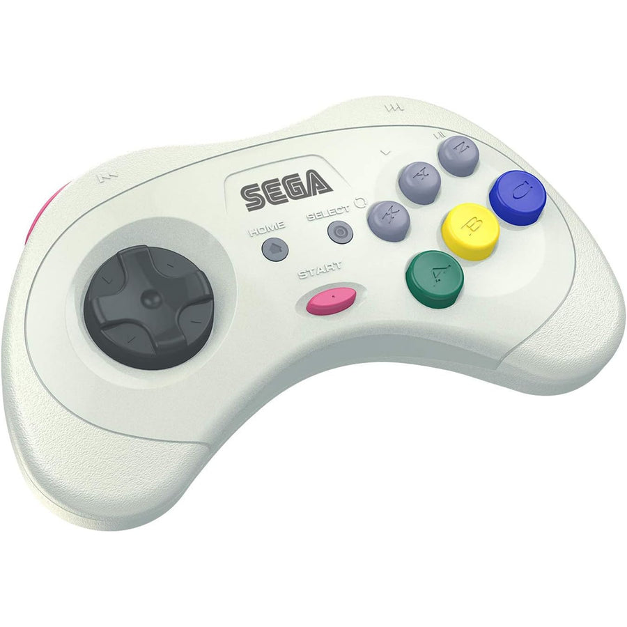 Retro-Bit SEGA Saturn (White) Wireless 2.4 GHz Controller for Saturn, Switch, and USB Devices
