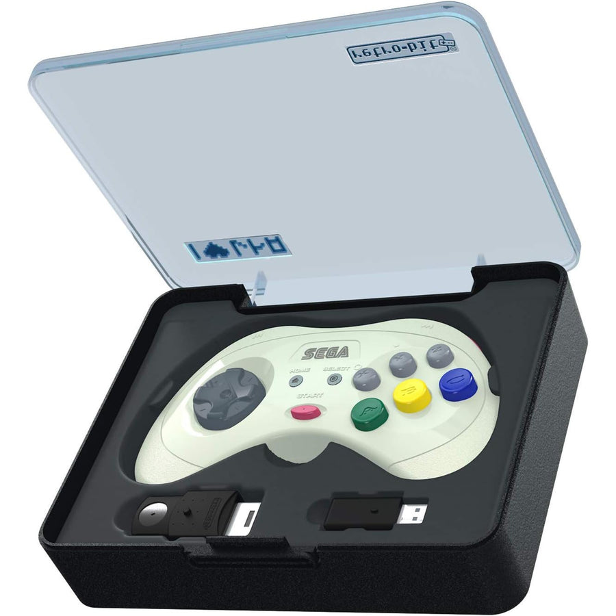 Retro-Bit SEGA Saturn (White) Wireless 2.4 GHz Controller for Saturn, Switch, and USB Devices
