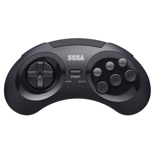 Retro-Bit SEGA 8-Button (Black) 2.4GHz Wireless Arcade Pad for Genesis / Megadrive, Switch, and USB