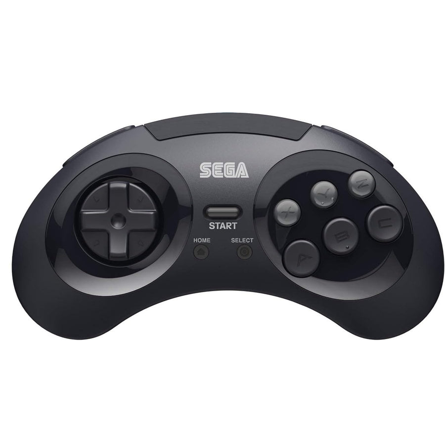 Retro-Bit SEGA 8-Button (Black) 2.4GHz Wireless Arcade Pad for Genesis / Megadrive, Switch, and USB