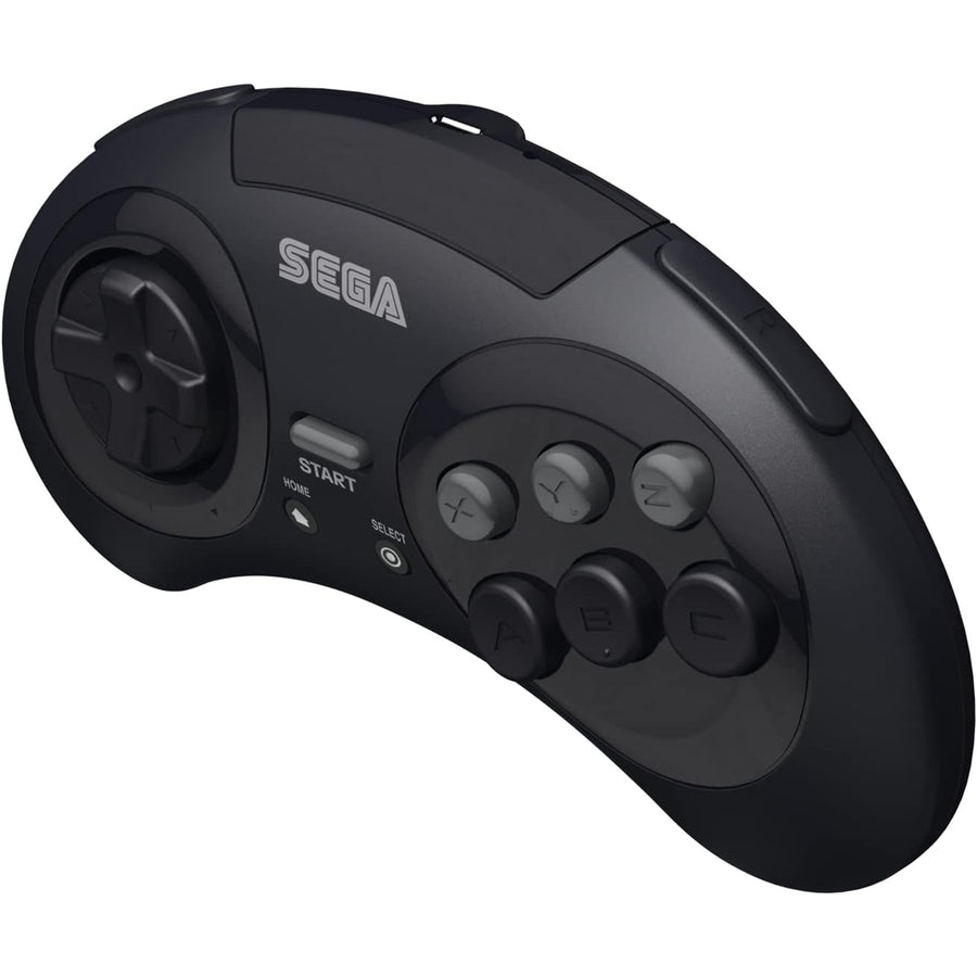 Retro-Bit SEGA 8-Button (Black) 2.4GHz Wireless Arcade Pad for Genesis / Megadrive, Switch, and USB