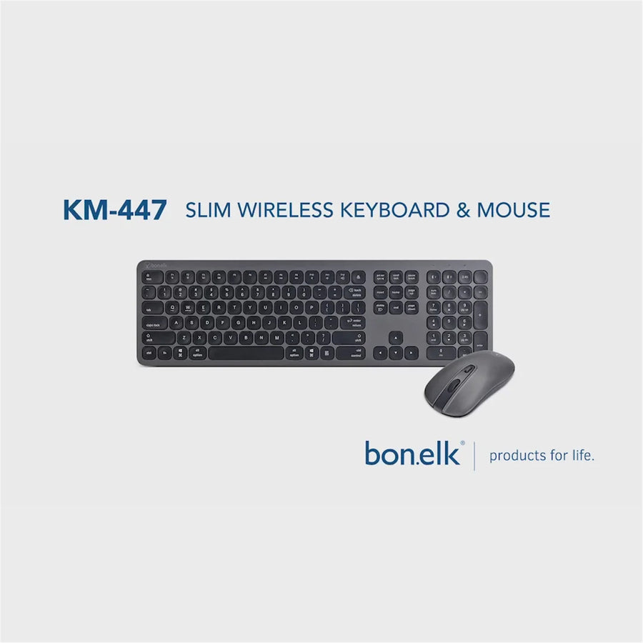 Bonelk KM-447  Bluetooth/RF Keyboard & Mouse Combo for PC and Mac - Space Grey