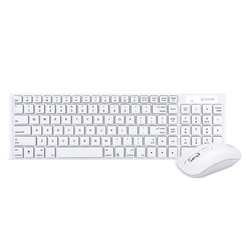 Bonelk KM-322  Wireless Keyboard & Mouse Combo for PC and Mac - White