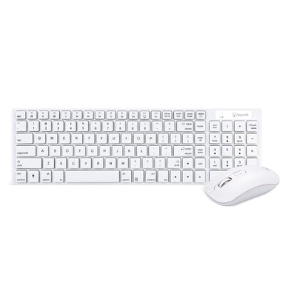 Bonelk KM-322  Wireless Keyboard & Mouse Combo for PC and Mac - White