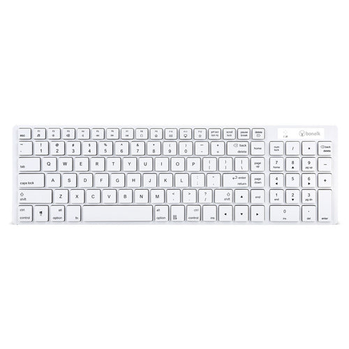 Bonelk KM-322  Wireless Keyboard & Mouse Combo for PC and Mac - White