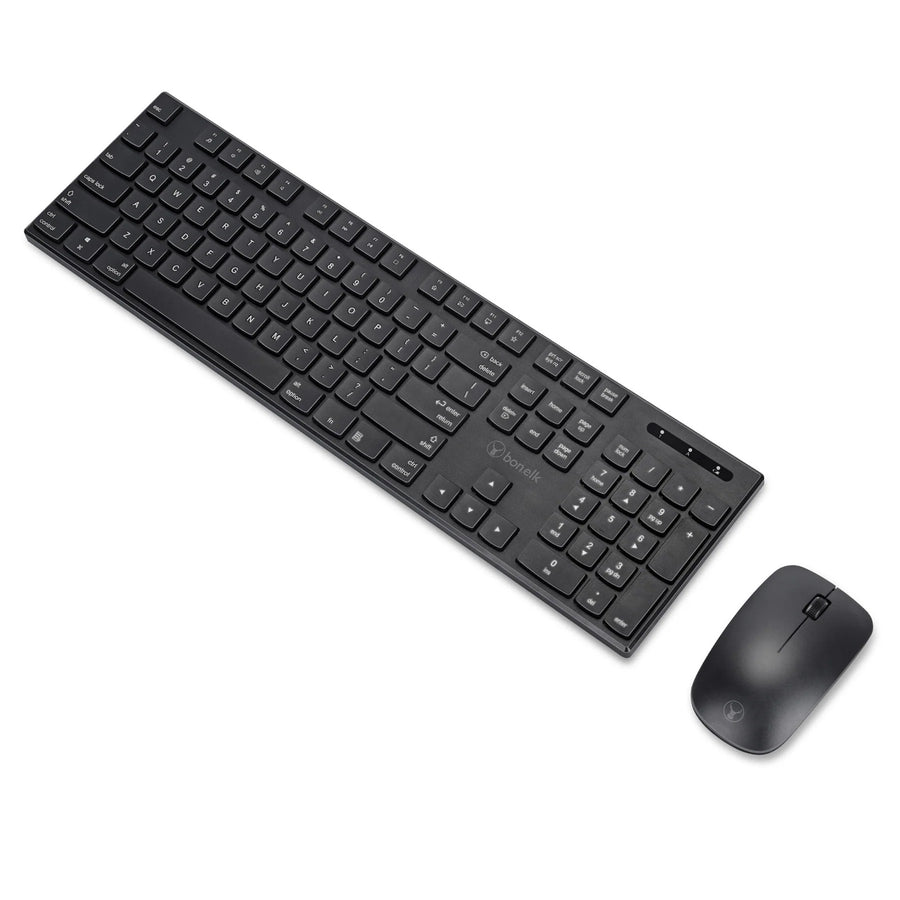 Bonelk KM-314  Wireless Keyboard & Mouse Combo for PC and Mac - Black