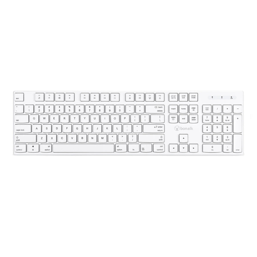 Bonelk KM-314 Wireless Mouse & Keyboard for Mac & PC - White