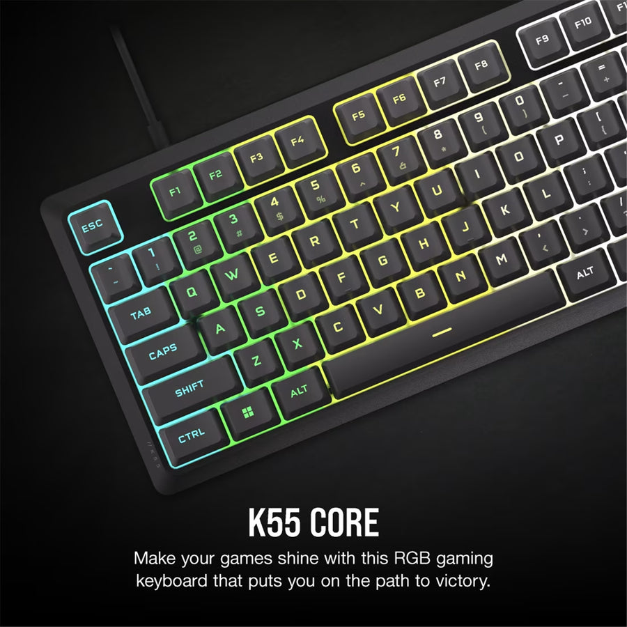Corsair K55 CORE RGB Gaming Keyboard - Gray