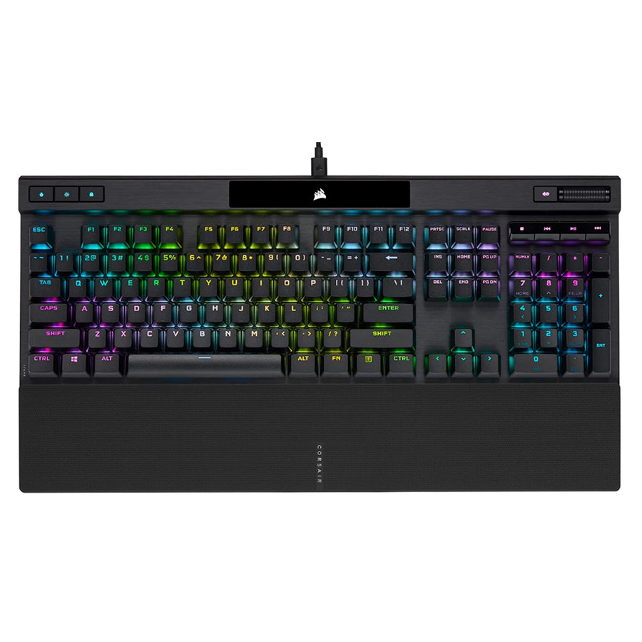 CORSAIR K70 RGB PRO MECHANICAL GAMING KEYBOARD BACKLIT RGB LED CHERRY MX SPEED SILVER BLACK BLACK PBT KEYCAPS