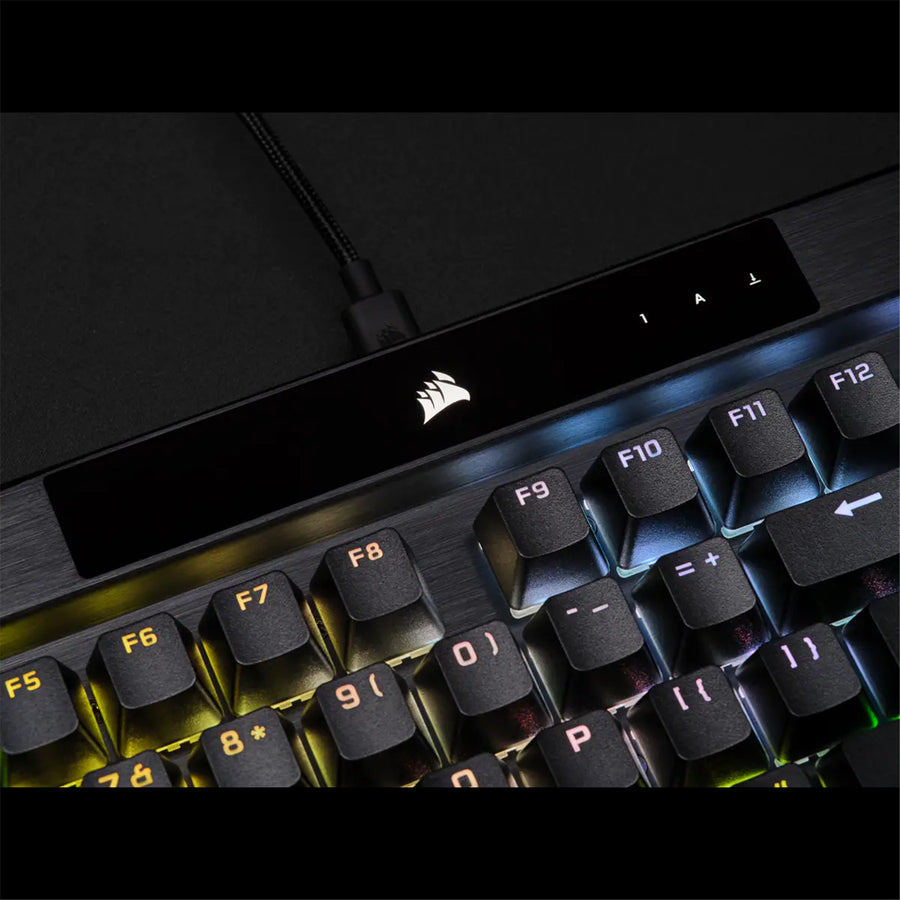 CORSAIR K70 RGB PRO MECHANICAL GAMING KEYBOARD BACKLIT RGB LED CHERRY MX SPEED SILVER BLACK BLACK PBT KEYCAPS