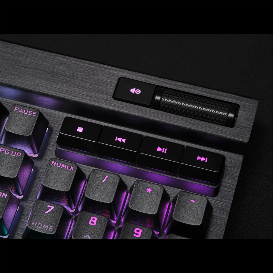 CORSAIR K70 RGB PRO MECHANICAL GAMING KEYBOARD BACKLIT RGB LED CHERRY MX SPEED SILVER BLACK BLACK PBT KEYCAPS