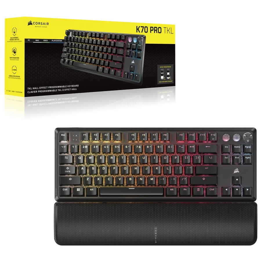 CH-911911G-NA - CORSAIR K70 PRO TKL HIGH PERFORMANCE HALL EFFECT RAPID TRIGGER GAMING KEYBOARD - BLACK