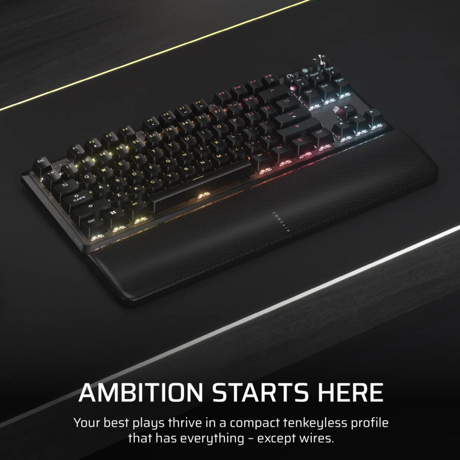 CH-914901E-NA - CORSAIR K70 CORE TKL WIRELESS RGB MLX RED V2 SOUND DAMPENING ROTARY DAIL GAMING KEYBOARD