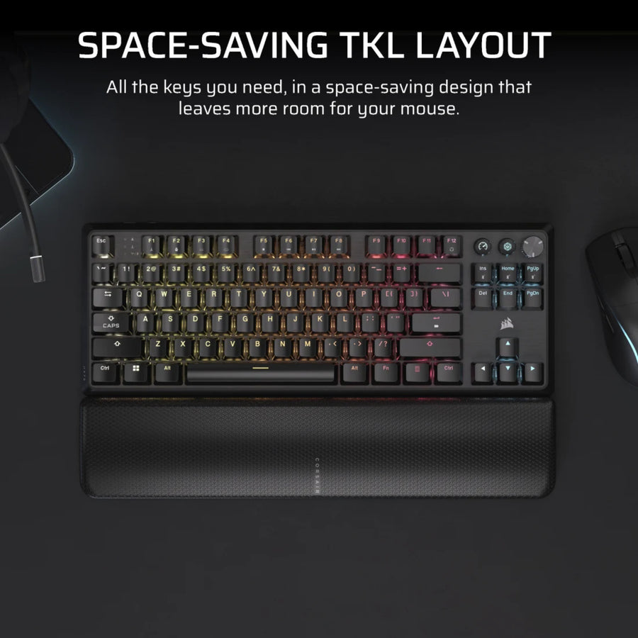 CH-914901E-NA - CORSAIR K70 CORE TKL WIRELESS RGB MLX RED V2 SOUND DAMPENING ROTARY DAIL GAMING KEYBOARD