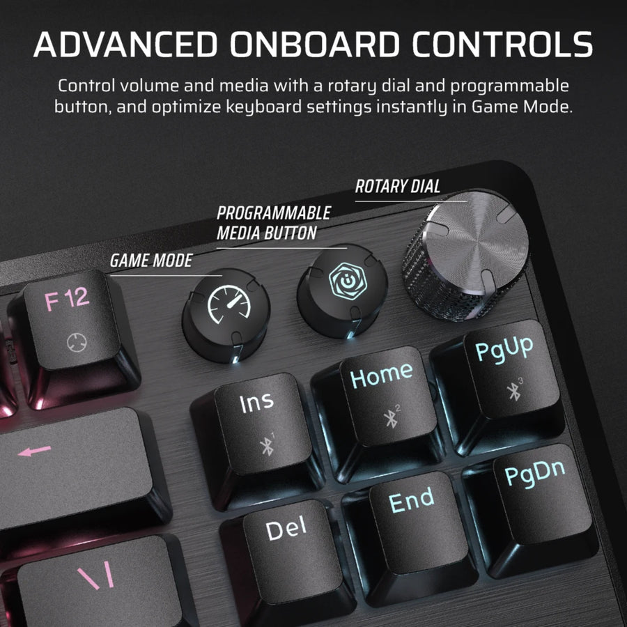 CH-914901E-NA - CORSAIR K70 CORE TKL WIRELESS RGB MLX RED V2 SOUND DAMPENING ROTARY DAIL GAMING KEYBOARD