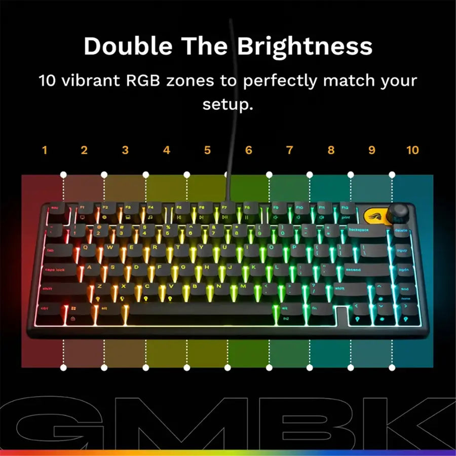 Glorious GMBK 75% Wired Membrane Gaming Keyboard - Black