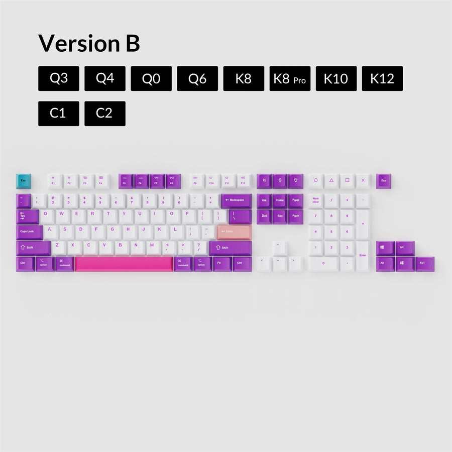Keychron Keycap Set Unicorn A PBT Dye-Sub ANSI OEM US Q3 / Q4 / Q6 / K8 / K8 Pro / K10 / K12 / C1 / C2