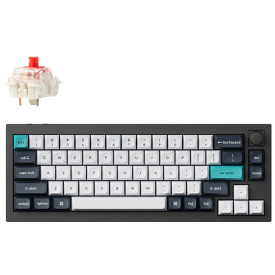 Keychron Q2 Max ANSI 65% Layout 68 Key Carbon Black Full Assembled Knob Red Switch RGB Hot-Swap Gateron Jupiter Wireless / Wired / 2.4GHz Normal Profile QMK Custom Keyboard