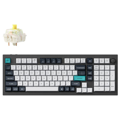 Keychron Q5 Max ANSI 96% Layout 100 Key Carbon Black Full Assembled Knob Banana Switch RGB Hot-Swap Gateron Jupiter Wireless / Wired / 2.4GHz Normal Profile QMK Custom Keyboard