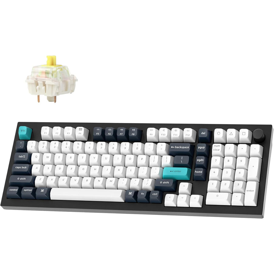 Keychron Q5 Max ANSI 96% Layout 100 Key Carbon Black Full Assembled Knob Banana Switch RGB Hot-Swap Gateron Jupiter Wireless / Wired / 2.4GHz Normal Profile QMK Custom Keyboard