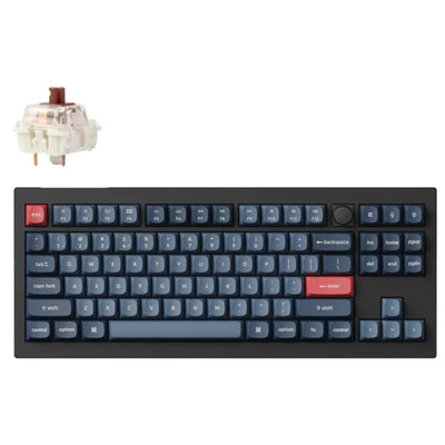 Keychron V3 MAX ANSI 80% TKL Layout 87 Key Carbon Black Full Assembled Knob Brown Switch RGB Hot-Swap Gateron Jupiter Wireless / Wired / 2.4GHz Normal Profile QMK Custom Keyboard