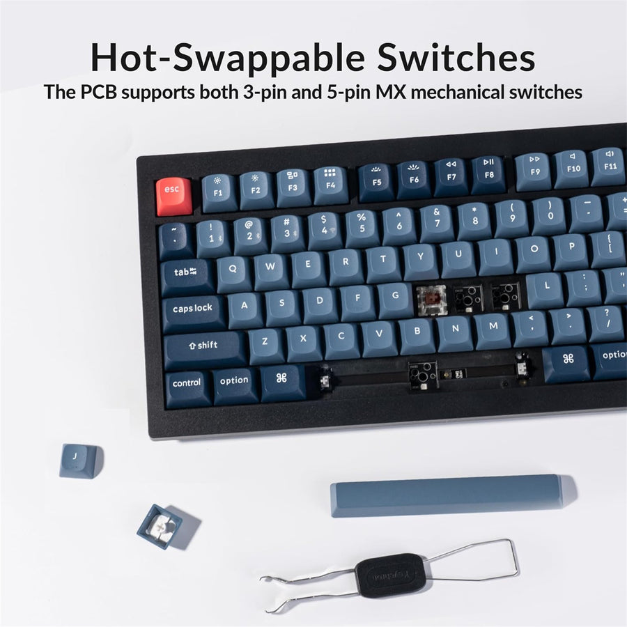 Keychron V3 MAX ANSI 80% TKL Layout 87 Key Carbon Black Full Assembled Knob Brown Switch RGB Hot-Swap Gateron Jupiter Wireless / Wired / 2.4GHz Normal Profile QMK Custom Keyboard