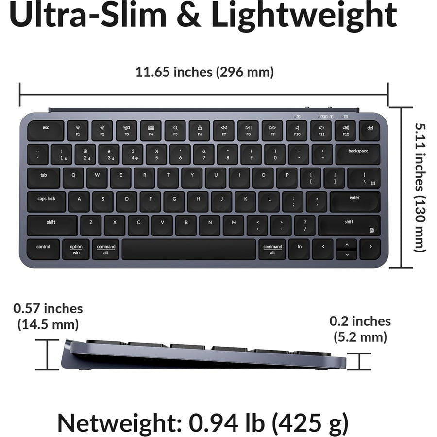 Keychron B1 Pro Ultra-Slim Wireless Keyboard - Space Gray