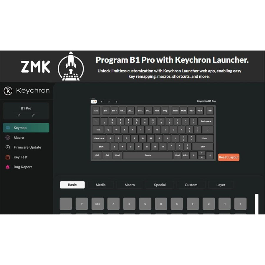 Keychron B1 Pro Ivory White Full Assembled Wireless / Wired / 2.4GHz Ultra-Slim Wireless Keyboard