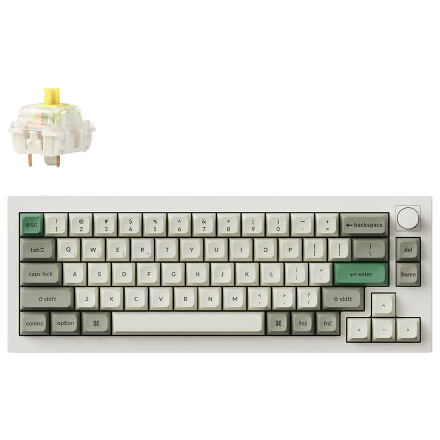 Keychron Q2 Max ANSI 65% Layout 68 Key Shell White Full Assembled Knob Banana Switch RGB Hot-Swap Gateron Jupiter Wireless / Wired / 2.4GHz Normal Profile QMK Custom Keyboard