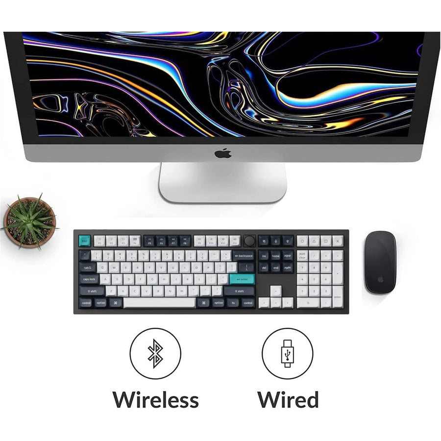 Keychron Q6 Max QMK/VIA ANSI Full Size Layout 104 Key Carbon Black Full Assembled Knob Brown Switch RGB Hot-Swap Gateron Jupiter Wireless / Wired / 2.4GHz Normal Profile QMK Custom Keyboard