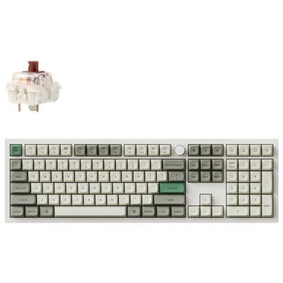 Keychron Q6 Max QMK/VIA ANSI Full Size Layout 104 Key Shell White Full Assembled Knob Brown Switch RGB Hot-Swap Gateron Jupiter Wireless / Wired / 2.4GHz Normal Profile QMK Custom Keyboard