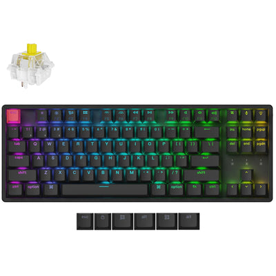 Keychron K8 QMK Wireless RGB Backlight Aluminum Frame Keychron Superswitch Banana (Hot-Swappable) Mechanical Keyboard