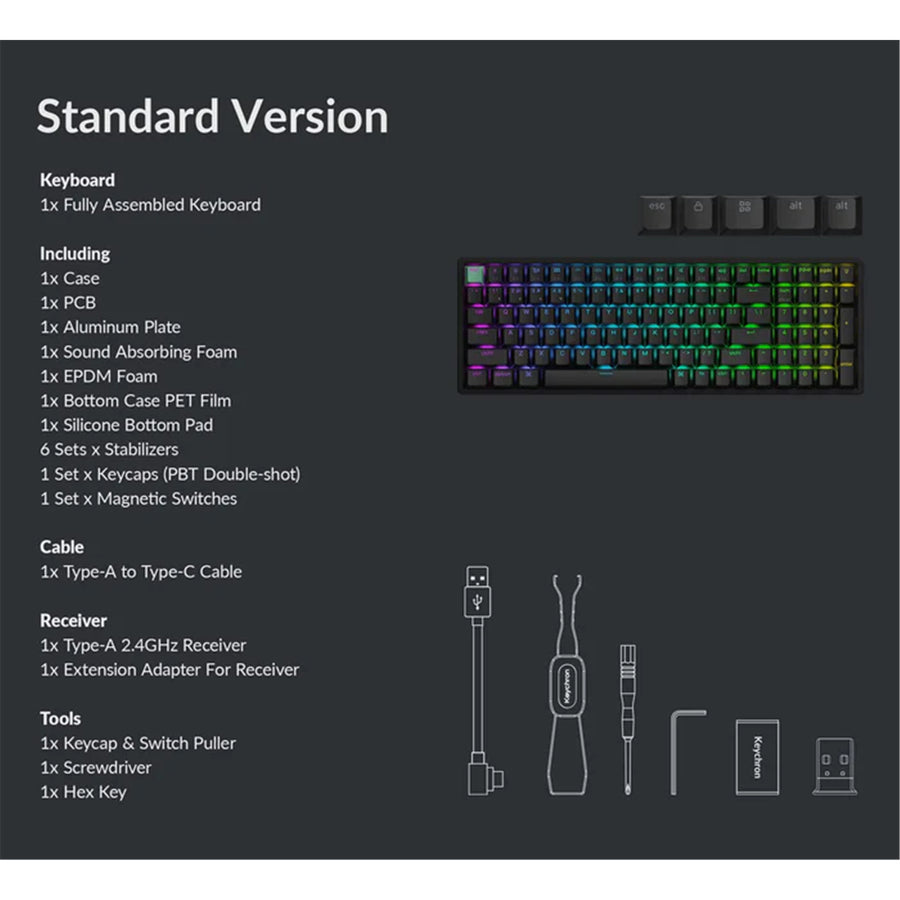 Keychron K4 HE Wireless Magnetic Switch Standard Version Black Gateron Double-Rail Magnetic Nebula Switch Custom Keyboard