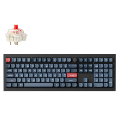 Keychron V6 Max QMK/VIA Wireless Custom Fully Assembled Knob Carbon Black Gateron Jupiter Red Switch Mechanical Keyboard