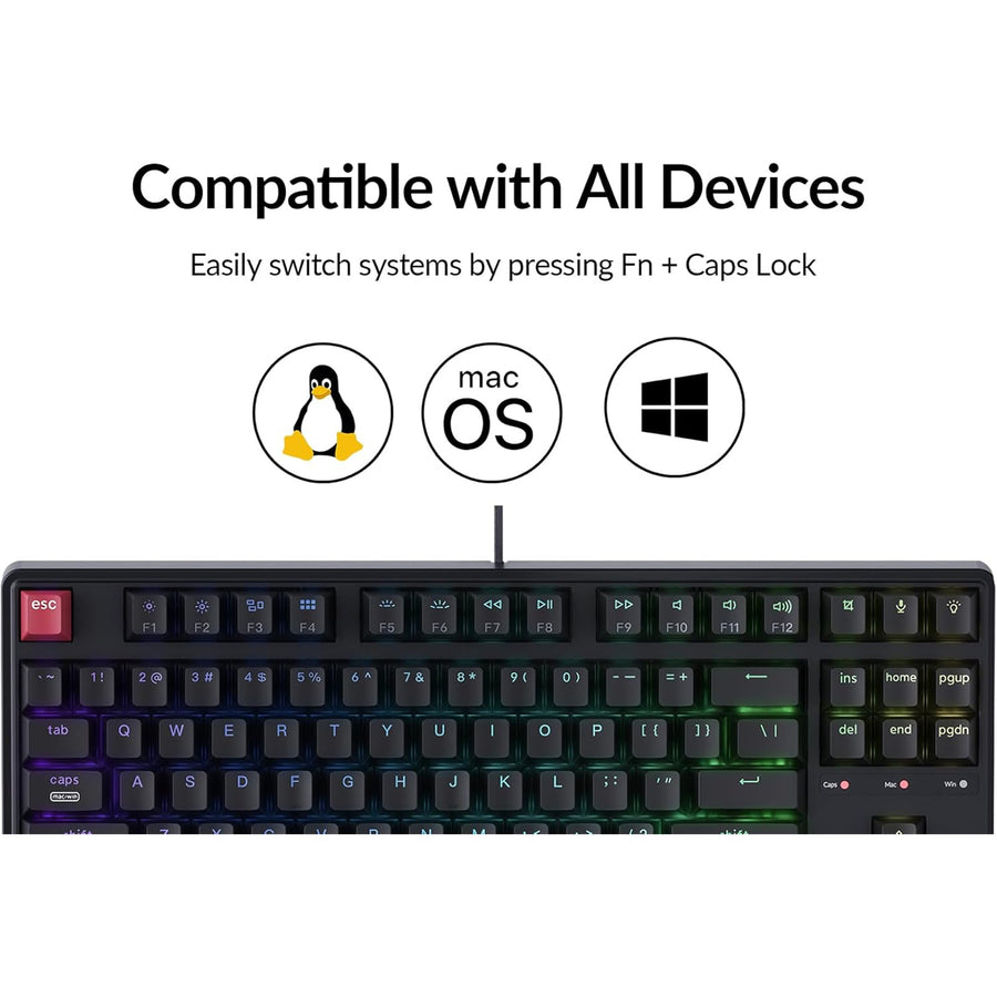 Keychron C3 Pro 80% 8K QMK Wired Mechanical Keyboard  - Super RED Switch