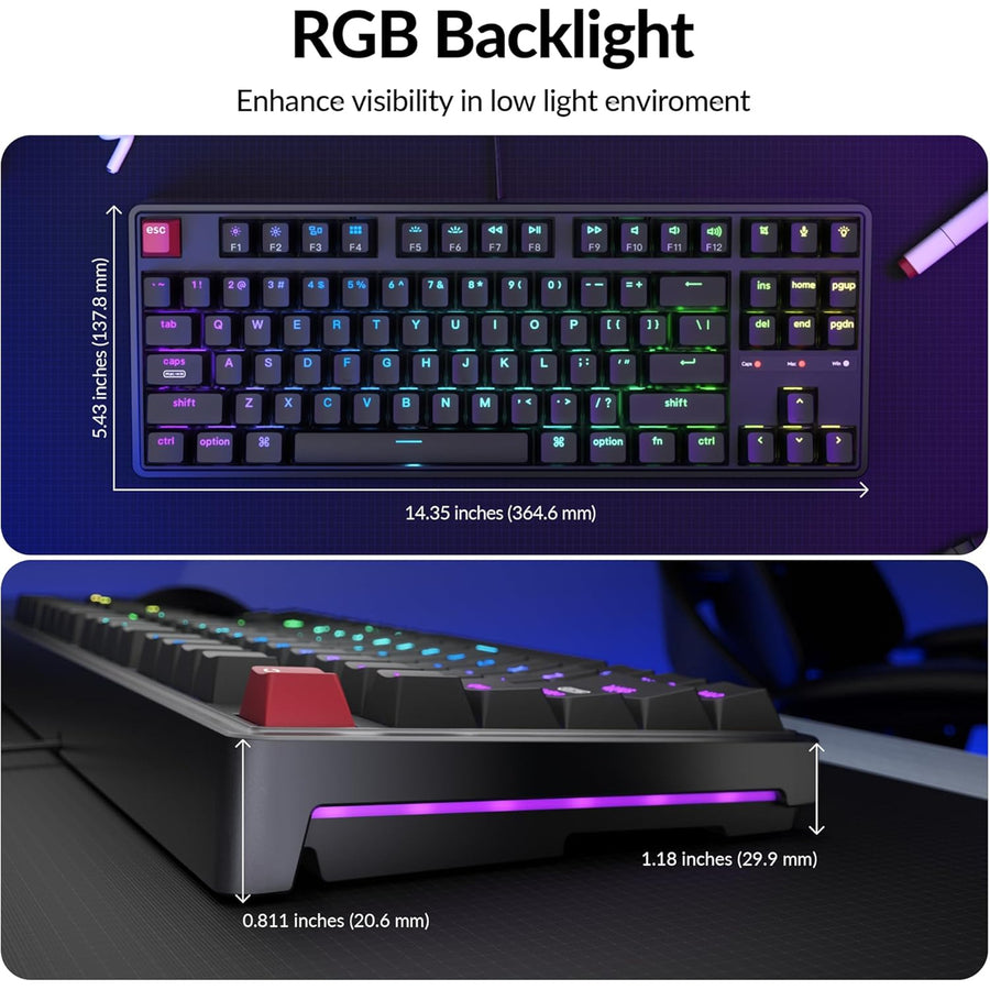 Keychron C3 Pro 80% 8K QMK Wired Mechanical Keyboard  - Super RED Switch