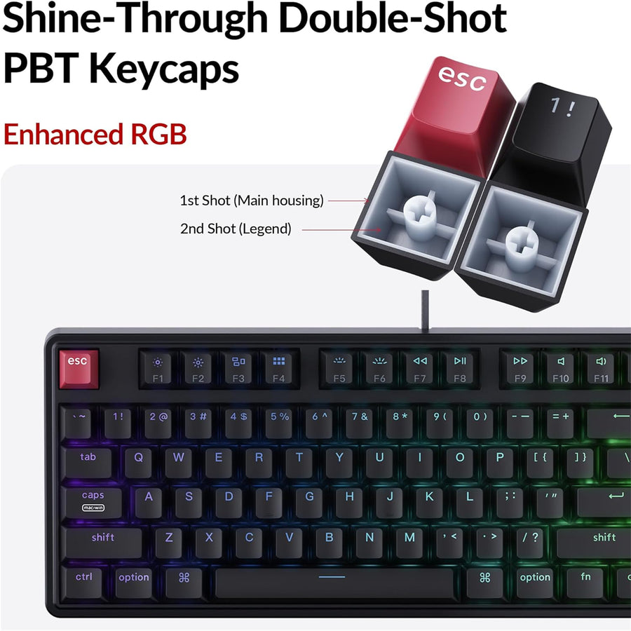 Keychron C3 Pro 8K QMK Wired RGB Backlight (Hot-Swappable) Keychron Super RED Switch Custom Mechanical Keyboard