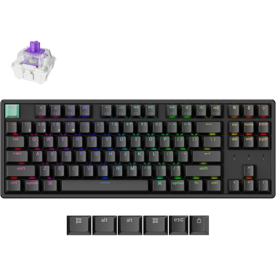 Keychron K8 HE Wireless Black Gateron Double-Rail Magnetic Nebula Switch Custom Keyboard