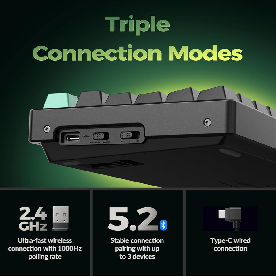 Keychron K8 HE Wireless Black Gateron Double-Rail Magnetic Nebula Switch Custom Keyboard